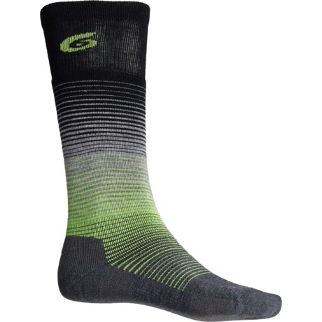 Point6 Snowboard Socks - Merino Wool, Over the Calf (For Men) in Gray /Lime