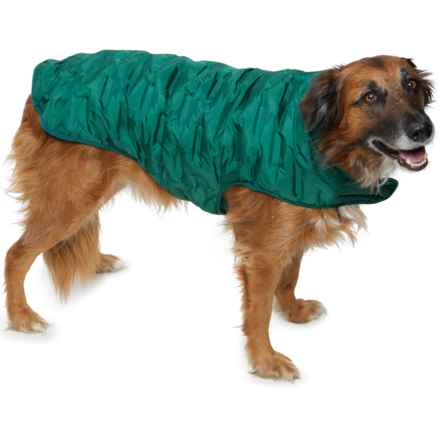 Polartec Embossed Quilted Puffer Dog Jacket - Insulated in Forest Green