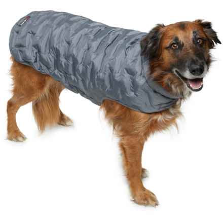 Polartec Embossed Quilted Puffer Dog Jacket - Insulated in Lava Smoke Gray