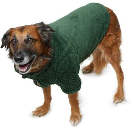 Polartec Faux-Shearling Plush Dog Jacket in Garden Green