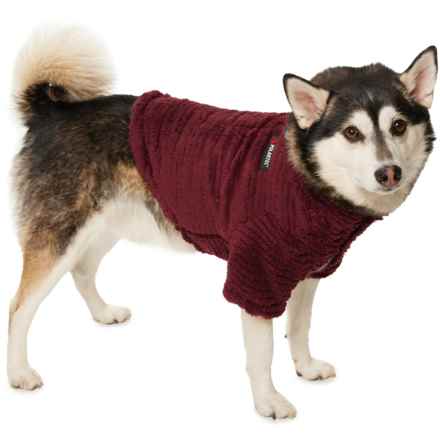 Polartec Faux-Shearling Plush Dog Jacket in Plum Wine