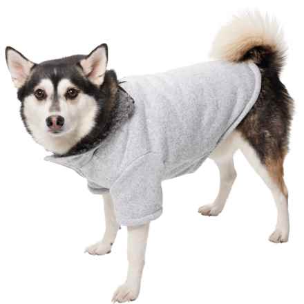 Polartec Sweater-Knit Fleece Dog Jacket in Gray