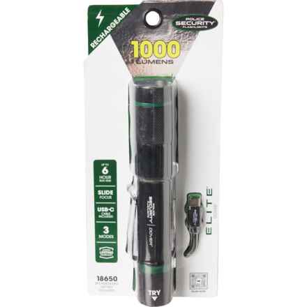 POLICE SECURITY Dover Elite Rechargeable Flashlight - 800 Lumens in Black