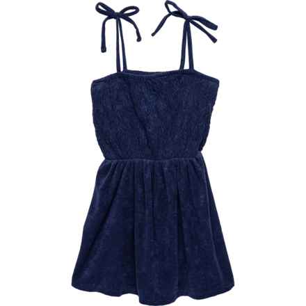 Poof Big Girls French Terry Dress - Sleeveless in New Navy