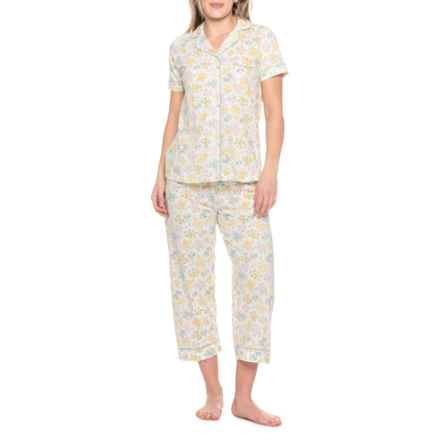 Poppy & Clay Floral Notch Collar Pajamas - Organic Cotton, Short Sleeve in Floral
