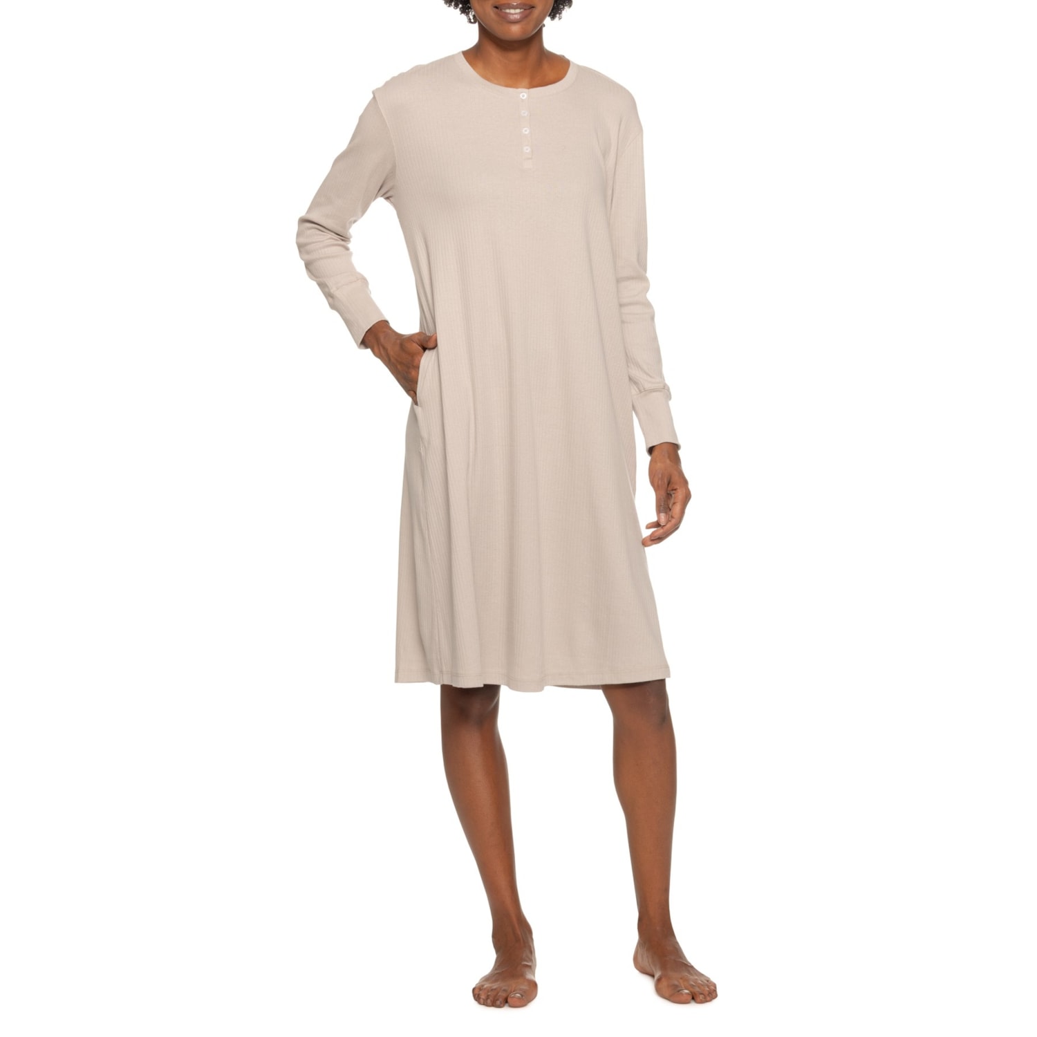 organic cotton night dress Poppy & Clay Henley Gown - Cotton, 42