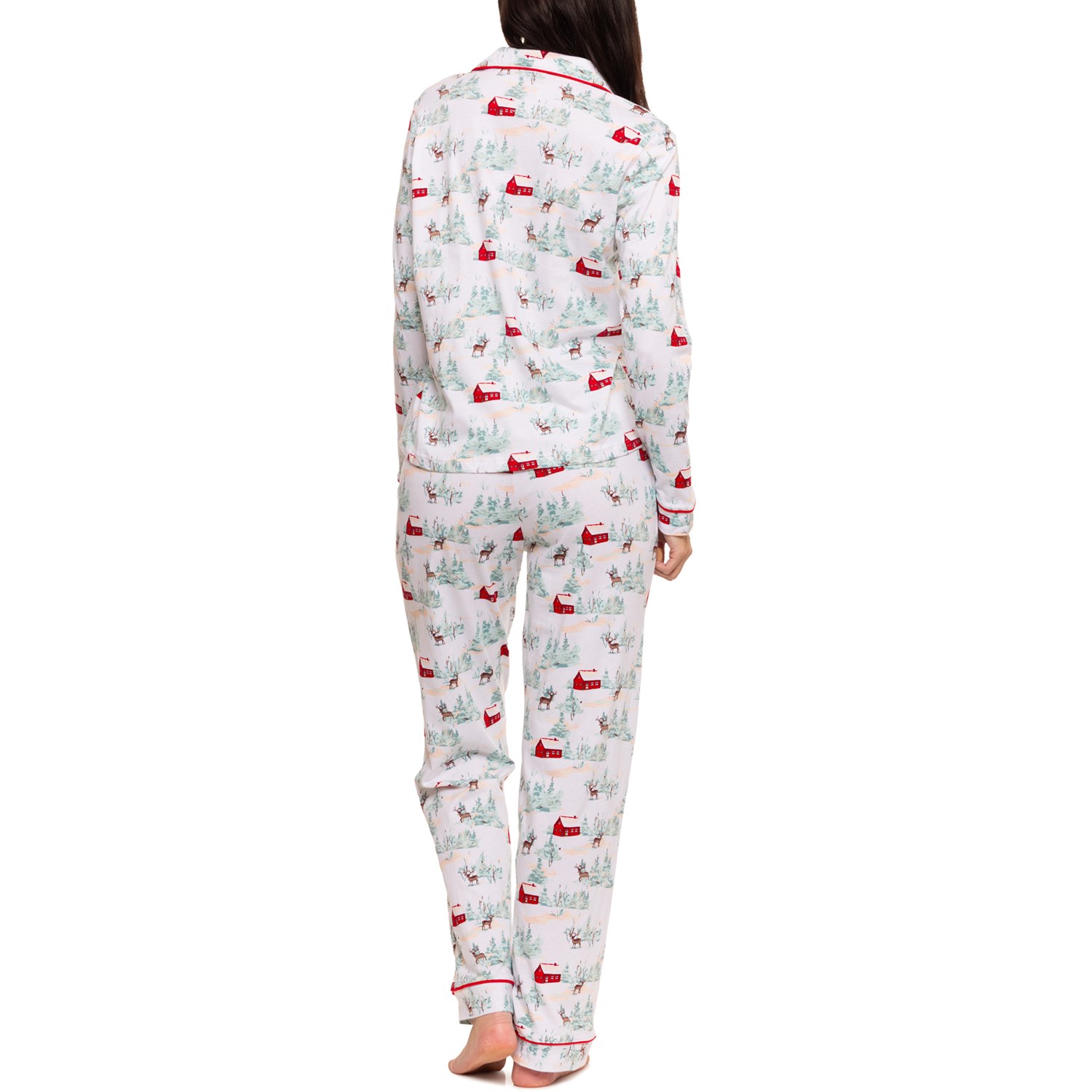 Poppy & Clay Holiday Notch Collar Pajamas - Organic Cotton, Long
