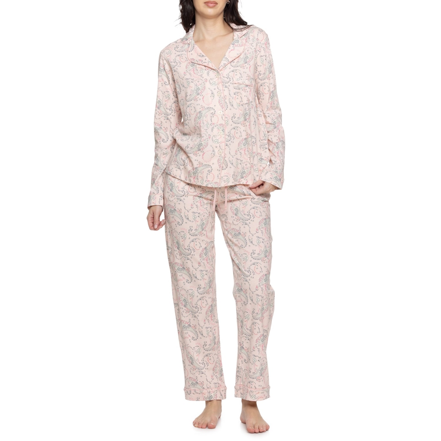 Poppy Pyjamas Poppy & Clay Paisley Notch Collar Pajamas - Organic Cotton, Long Sleeve ...