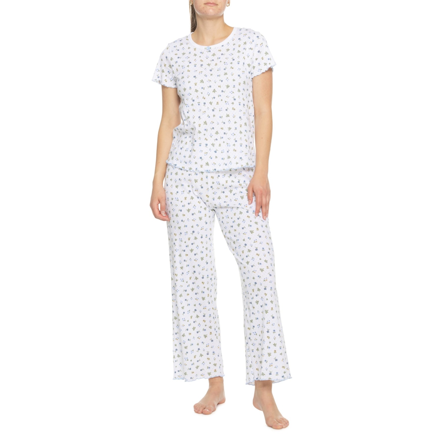 Poppy Pyjamas Poppy & Clay Pointelle Pajamas - Organic Cotton, Short Sleeve - Save 47%