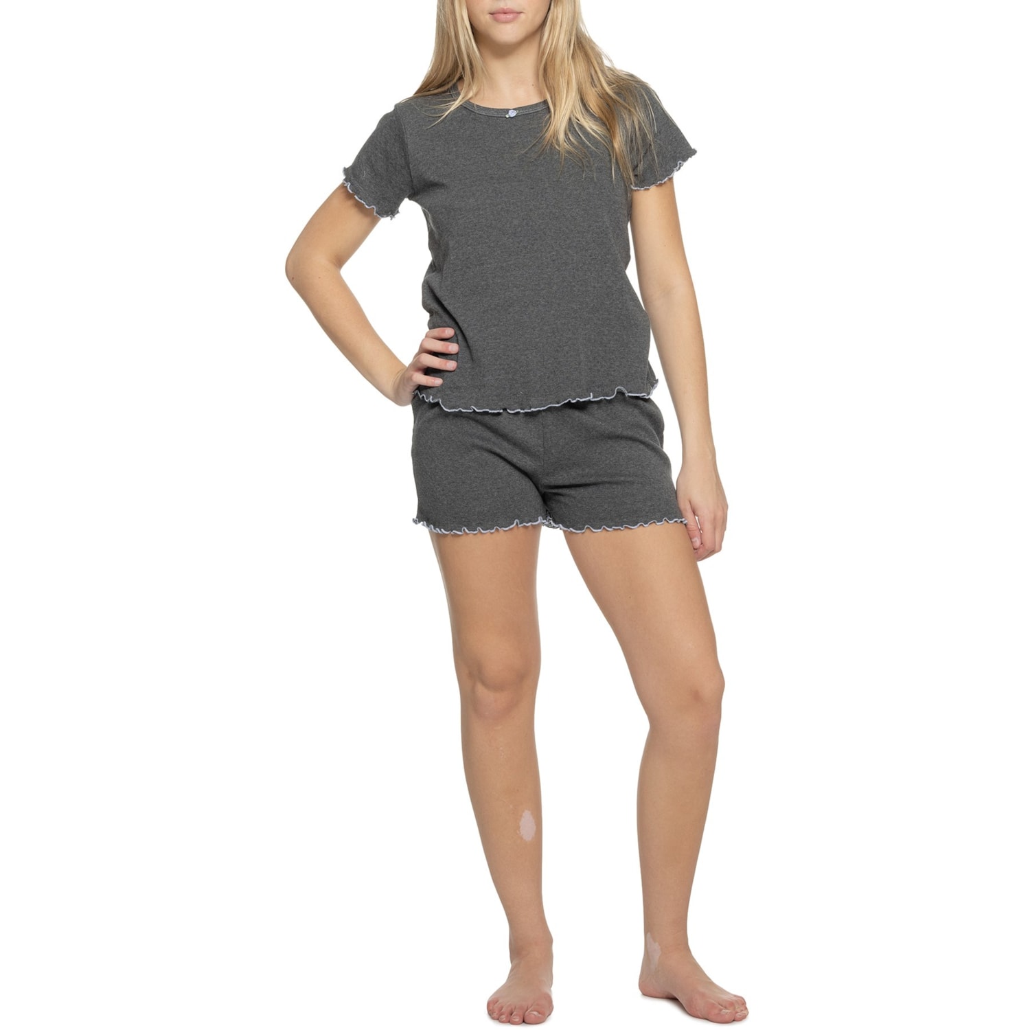 Poppy Pyjamas Poppy & Clay Pointelle Shorty Pajamas - Organic Cotton, Short Sleeve ...