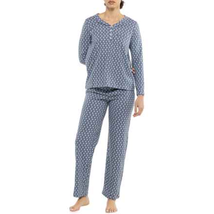 Poppy & Clay Stripe Pajamas - Organic Cotton, Long Sleeve in Blue Geo