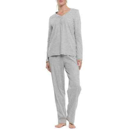 Poppy & Clay Stripe Pajamas - Organic Cotton, Long Sleeve in Grey Stripe