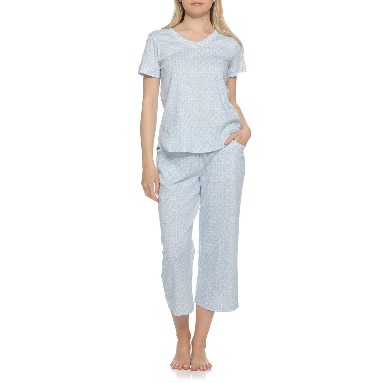 Poppy Pyjamas Poppy & Clay V-Neck Pajamas - Organic Cotton, Short Sleeve - Save 47%