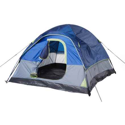 PORTAL Spacious Dome Tent - 4-Person, 3-Season in Blue/Grey/Green