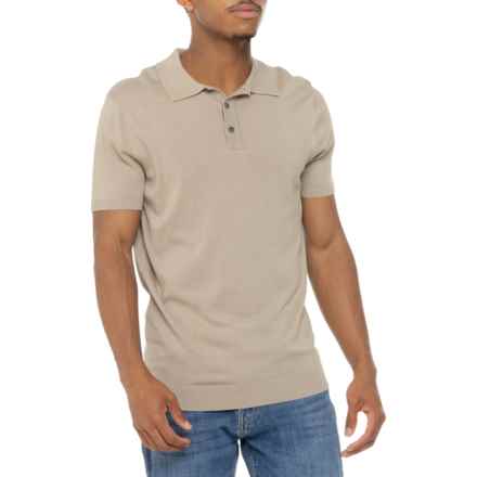 Porter & Ash 3-Button Polo Sweater - Short Sleeve in Doeskin