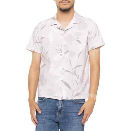 Porter & Ash Floral Resort Shirt - Short Sleeve in Light Grey