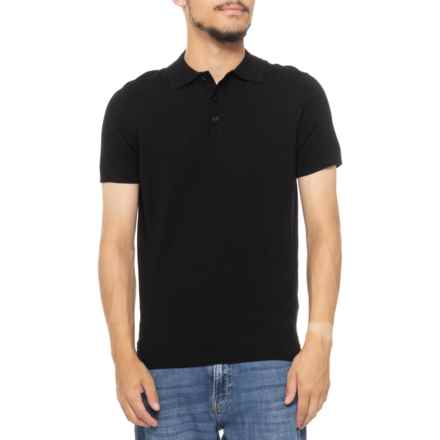 Porter & Ash Sweater Polo Shirt - Short Sleeve in Black
