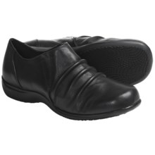 Portlandia Travel Shoes - Leather, Slip-Ons (For Women) in Black Burnished - Closeouts
