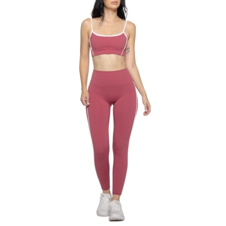 POSIE Piped Sports Bra and Leggings Set - Medium Impact
