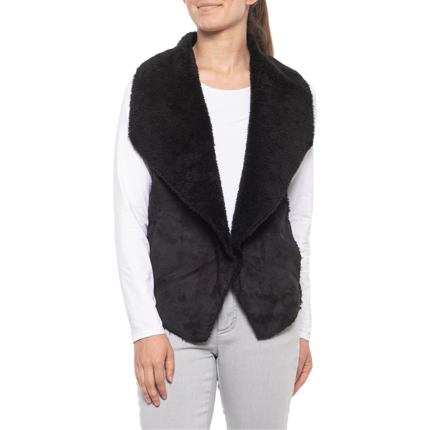 Powder River Outfitters Black Sherpa Vest (For Women) Save 76