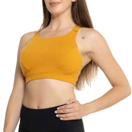 prAna Deep Solstice Chakara® Sports Bra - Medium Impact in Yellow