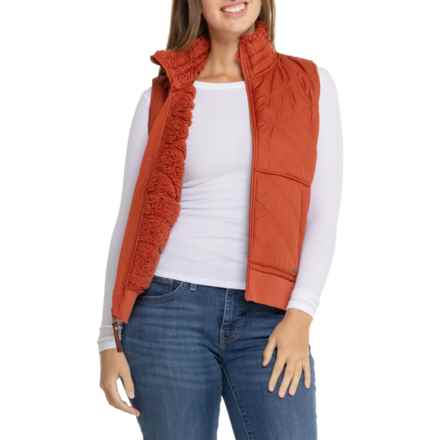 prAna Esla Fleece-Lined Vest in Rust