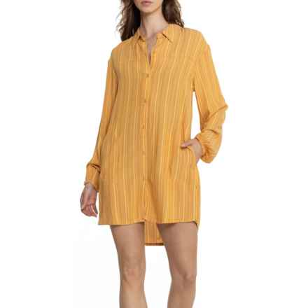 prAna Fernie TENCEL® Swimsuit Cover-Up - Long Sleeve in Deep Solstice Stripe
