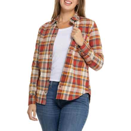 prAna Golden Canyon Flannel Shirt - Organic Cotton, Long Sleeve in Rust