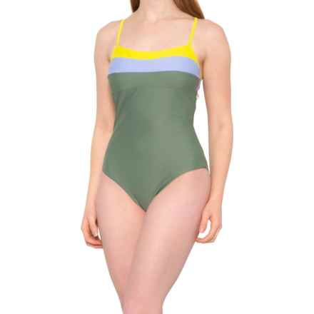 prAna Lurisia One-Piece Swimsuit - UPF 50+ in Army Green Colorblock