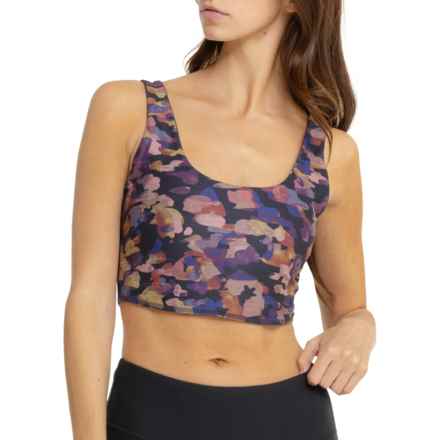 prAna Luxara Reversible Bra Crop Top - Medium Impact in Fall Daze/Dark Iron