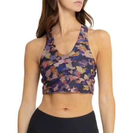 prAna Luxara Reversible Sports Bra - UPF 50+, Medium Impact, Racerback in Fall Daze/Rich Sapphire