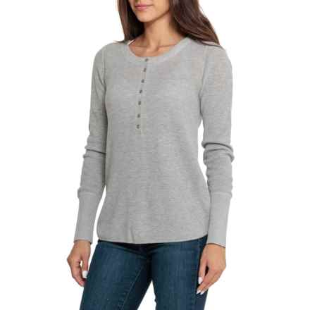 prAna Milani Henley Top - Organic Cotton, Long Sleeve in Athletic Grey