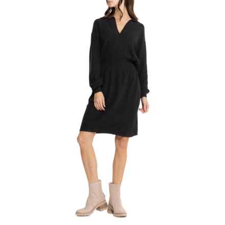 prAna Milani V-Neck Dress - Organic Cotton, Long Sleeve in Black