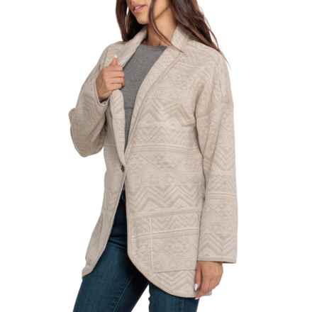 prAna Sevie Cardigan Sweater - Organic Cotton in Pebble Grey Intarsia