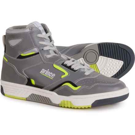 Prince FST 847 Basketball Shoes - Leather (For Men) in 3M Microlite (Grey/Neon Lime)