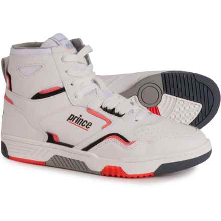 Prince FST 847 Basketball Shoes - Leather (For Men) in White-Coral