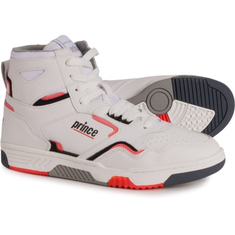 Prince FST 847 Basketball Shoes - Leather (For Men) in White-Coral