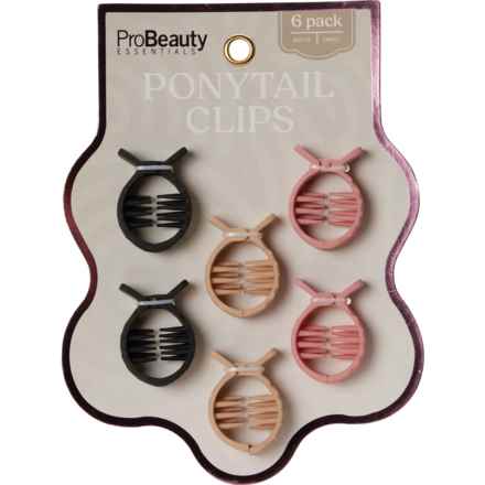 PRO BEAUTY ESSENTIALS Ponytail Clips - 6-Pack in Multi