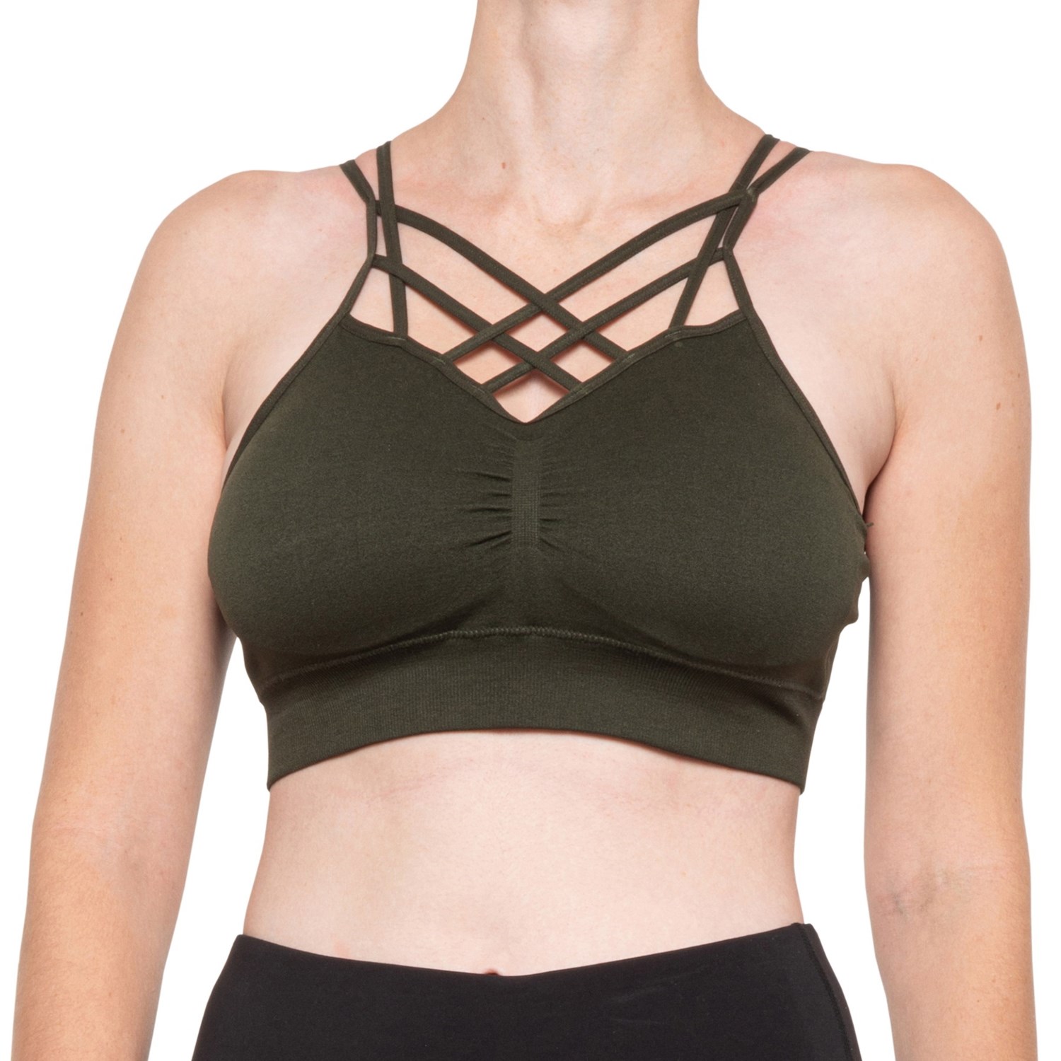 cage front sports bra