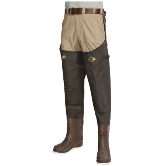 Pro Line 3-Ply Stretch Hip Waders - Felt Sole, Insulated (For Men) in Brown