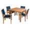Three Birds Casual Newport Square Dining Table with Riviera Stacking Armchairs