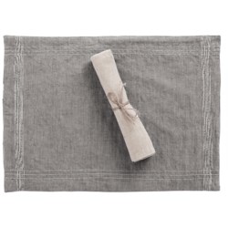 Coyuchi Simple Stitch Chambray Placemat - 14x20”, Organic Cotton-Linen