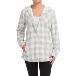 Specially made Fully Lined Plaid Flannel Hoodie - Button Front (For Women)