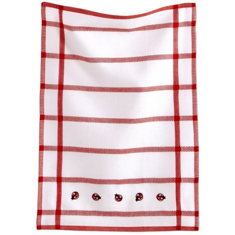 Tag Embroidered Waffle Weave Dish Towel