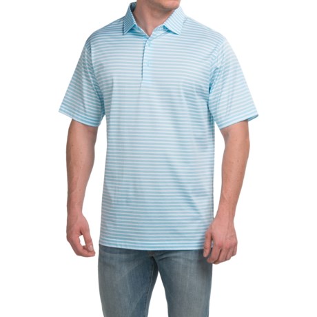 Peter Millar Pat Cotton Lisle Polo Shirt - Ceramic Stripe, Short Sleeve (For Men)
