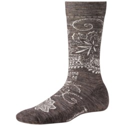 SmartWool Floral Scroll Socks - Merino Wool, Crew (For Women)