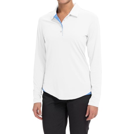 adidas golf Essentials 3-Stripes Polo Shirt - UPF 50, Long Sleeve (For Women)