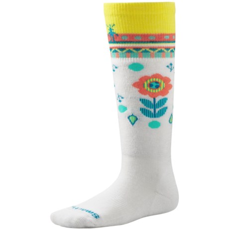 SmartWool Wintersport Flower Patch Socks - Merino Wool, Over the Calf (For Little and Big Girls)