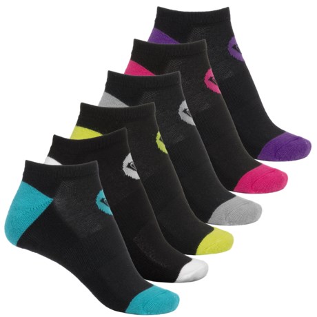 Roxy Solid No-Show Socks - 6-Pack, Below the Ankle (For Women)