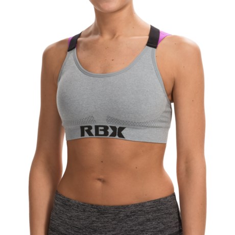 RBX Seamless Double Strap Sports Bra - Medium Impact (For Women)